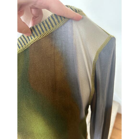 Cap Juluca Olive Green Brown Blue Watercolor Indie Grunge Fairy Punk Sweater - Picture 4 of 7